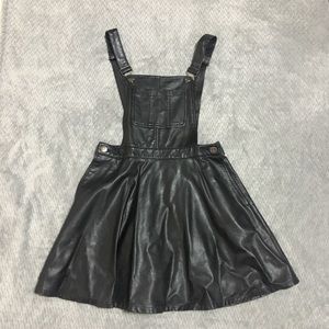 Black Leather Skirt Overall